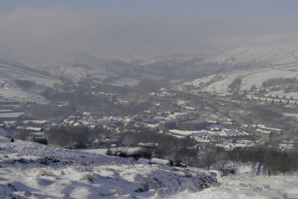 Slaithwaite in snow