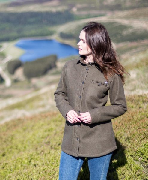 McNair women's merino Fell Shirt in Dark Sage