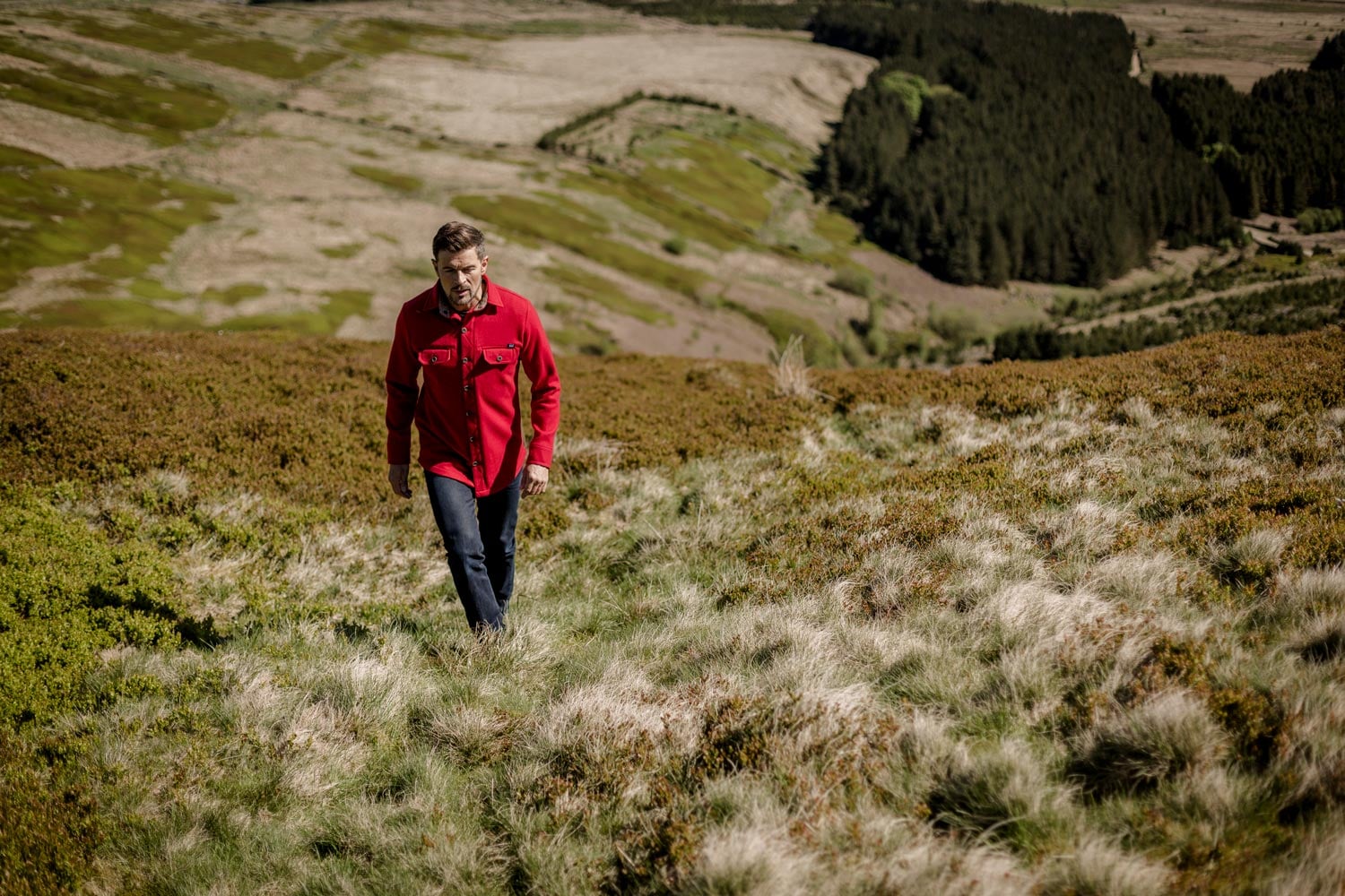 McNair men's merino shirt in Chilli red