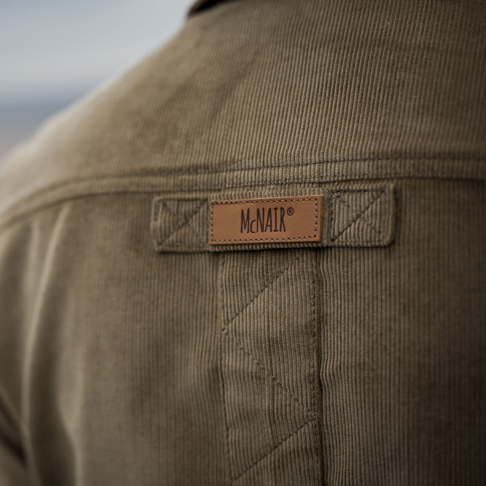McNair Men's Corduroy Work shirt logo detail