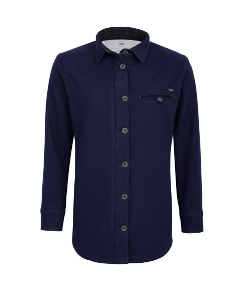 McNair women's merino Fell Shirt in Navy blue