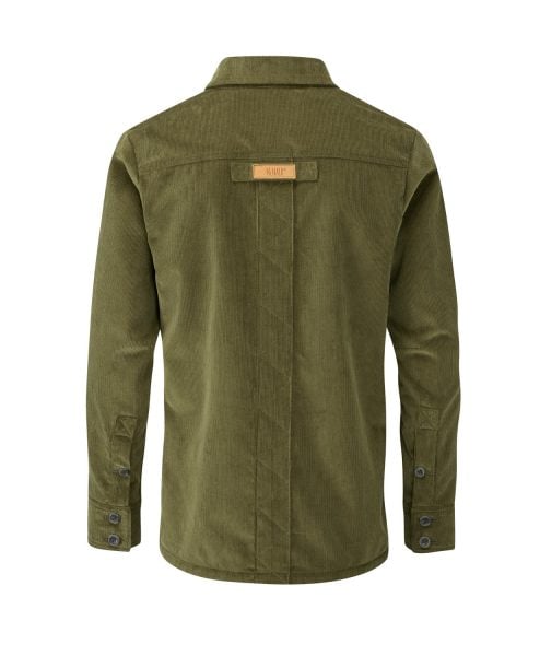 McNair Men's PlasmaDry corduroy Work Shirt in moss green (back)
