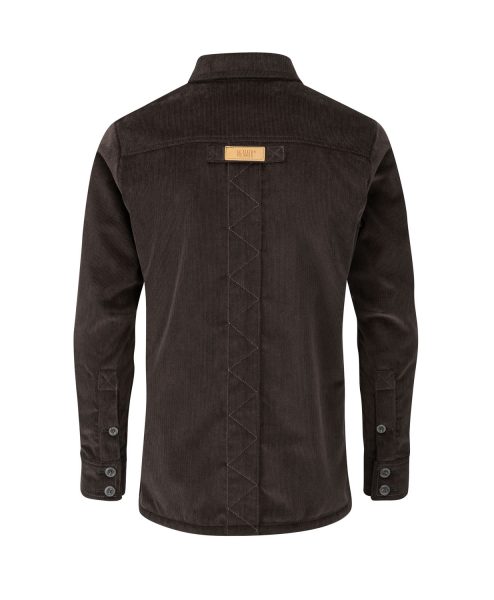 McNair Men's PlasmaDry corduroy Work Shirt in peat brown (back)