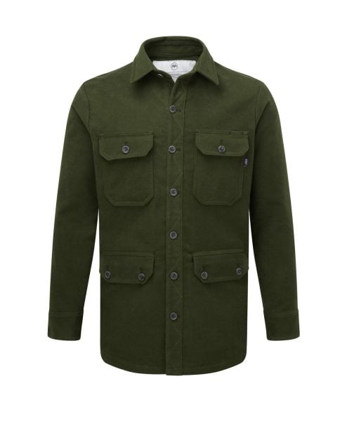 McNair men's moleskin Field Shirt in olive green