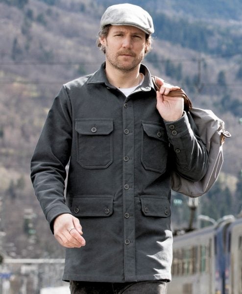 McNair men's moleskin Field Shirt in thunder grey