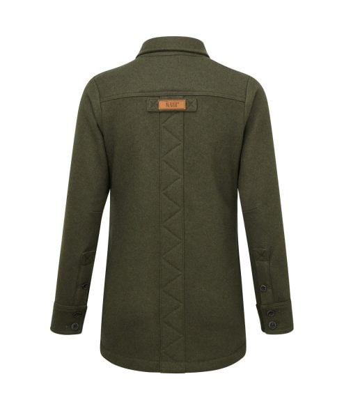 McNair women's heavy weight merino Fell shirt in dark sage - back