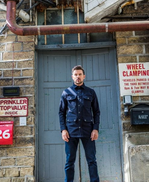 McNair men's moleskin Field Shirt in Midnight blue