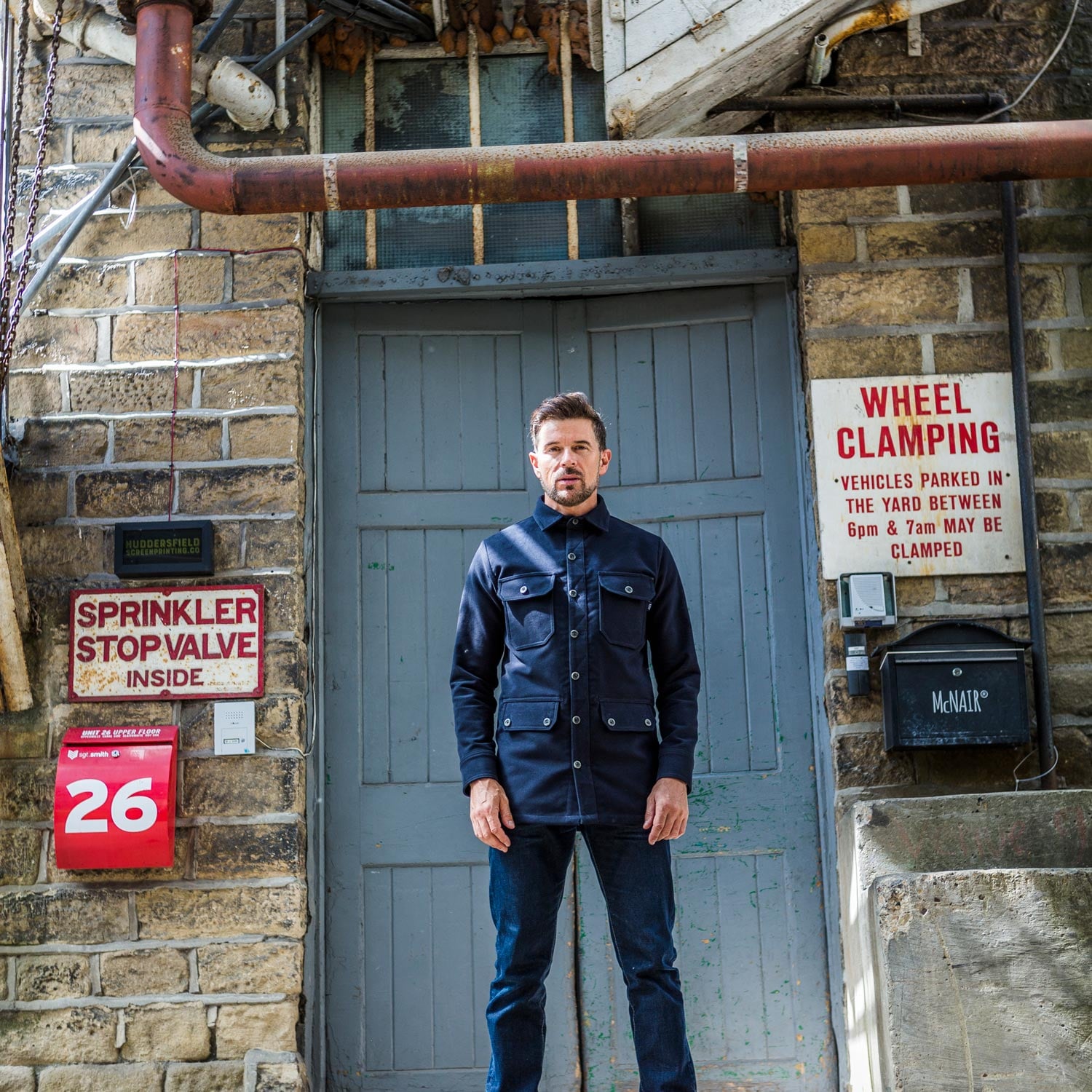 McNair men's moleskin Field Shirt in Midnight blue