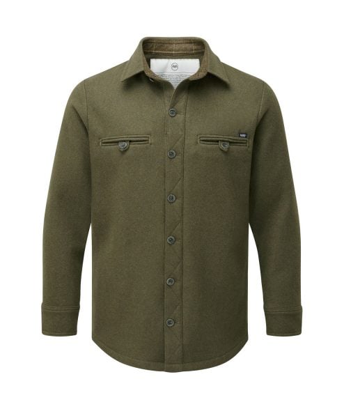 McNair Men's midweight merino Fell Shirt in Dark Sage