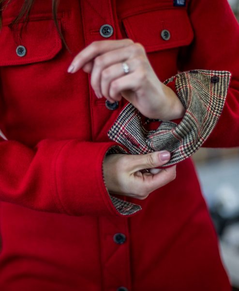 McNair women's merino Ridge Shirt in Chilli red