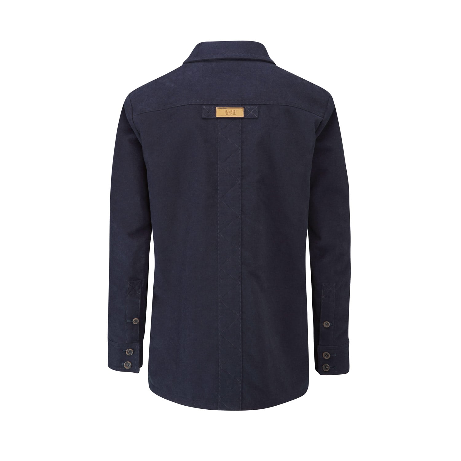 McNair men's PlasmaDry moleskin Field Shirt in Midnight (back)