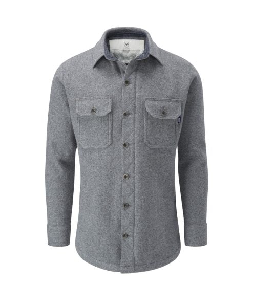 McNair men's merino Mountain Shirt in Ash Melange