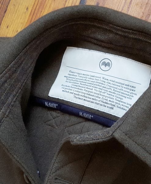 McNair heavyweight merino shirt collar detail