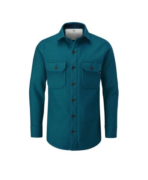 McNair men's merino Mountain Shirt in Lagoon