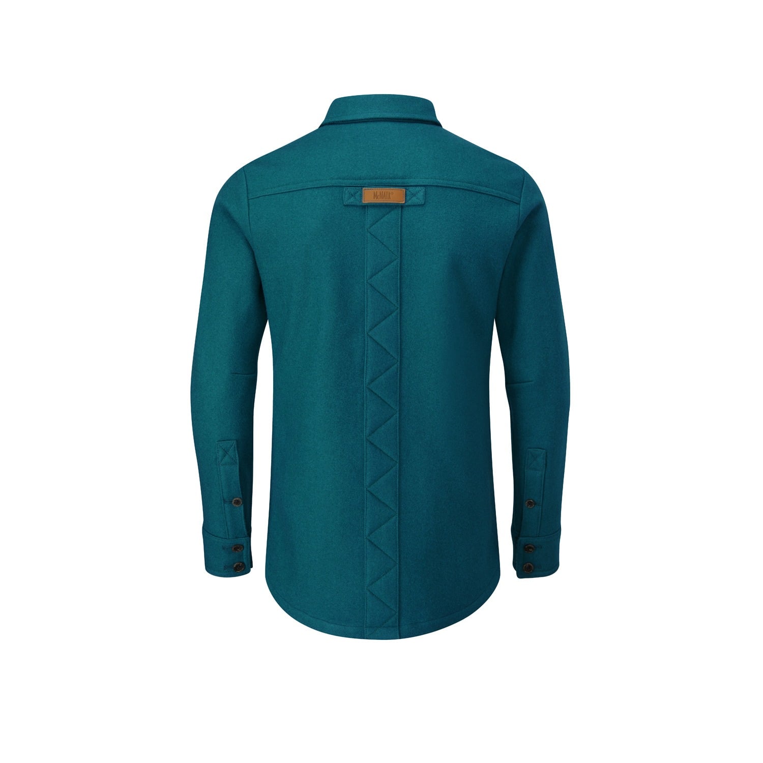 McNair men's merino Mountain Shirt in Lagoon (back)