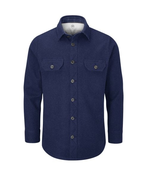McNair Men's merino Ridge Shirt in Slawit Blue