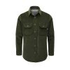 McNair men's corduroy Work Shirt in Forest Green
