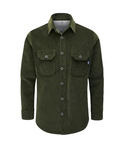 McNair men's corduroy Work Shirt in Forest Green