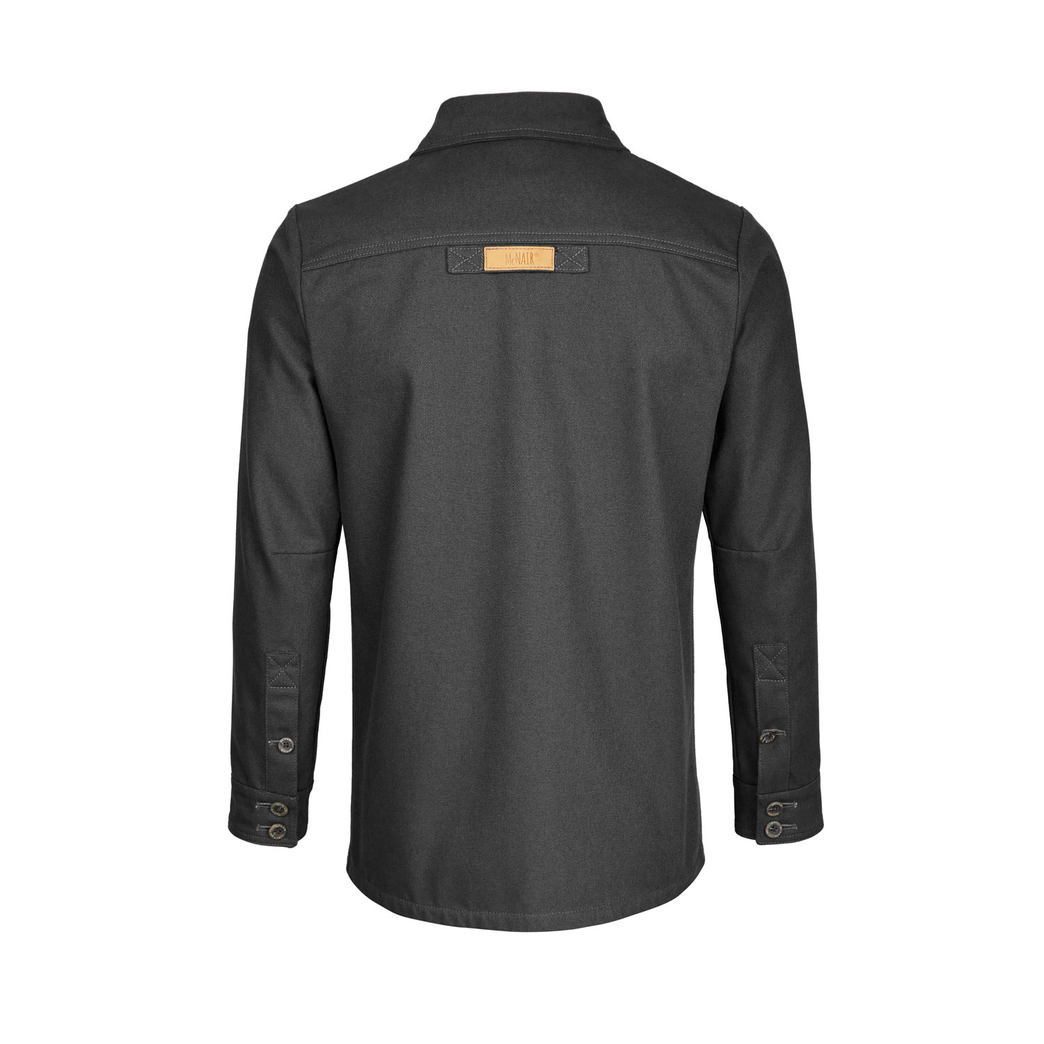 McNair men's PlasmaDry Canvas Work Shirt in black (back)