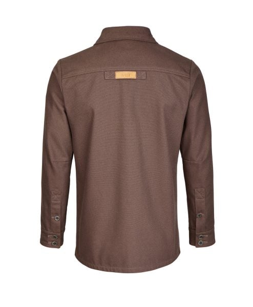 McNair men's PlasmaDry Canvas Work Shirt in earth brown (back)