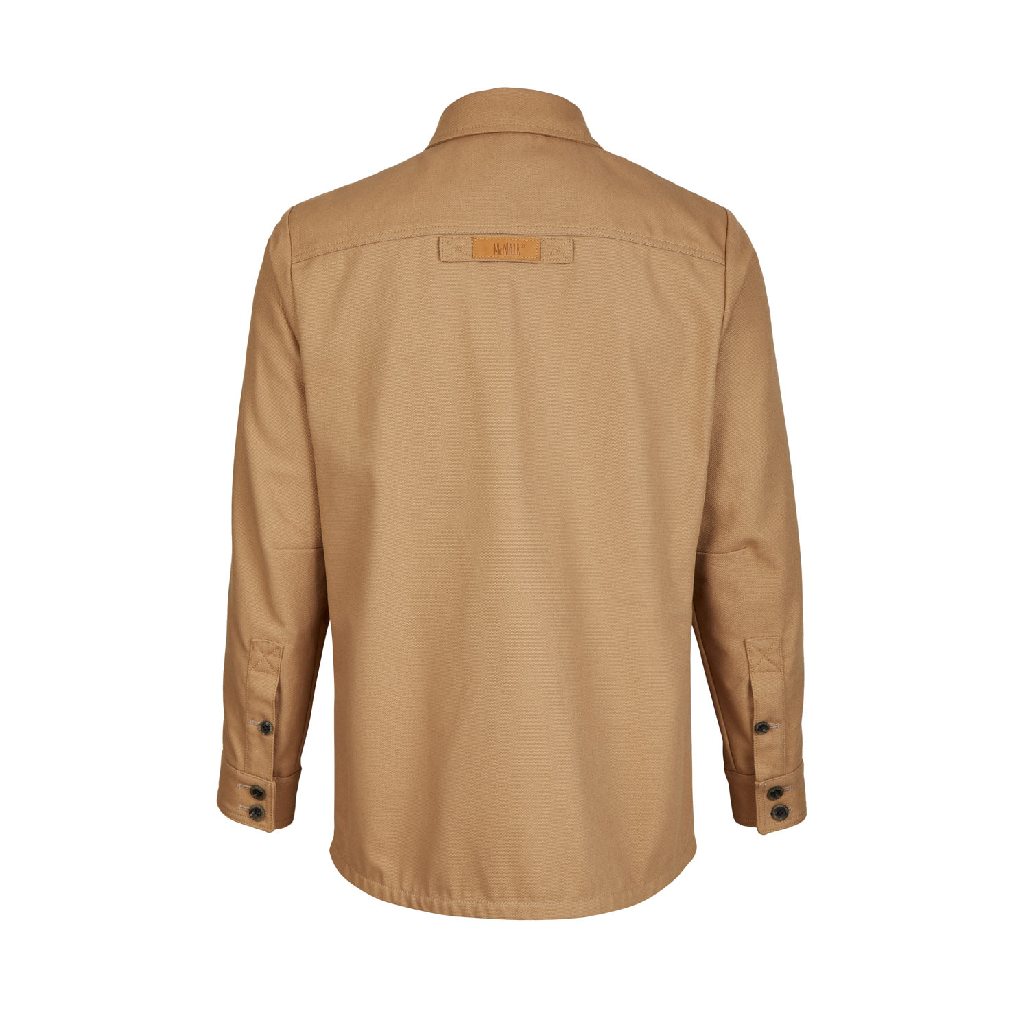 McNair men's PlasmaDry Canvas Work Shirt in sand (back)