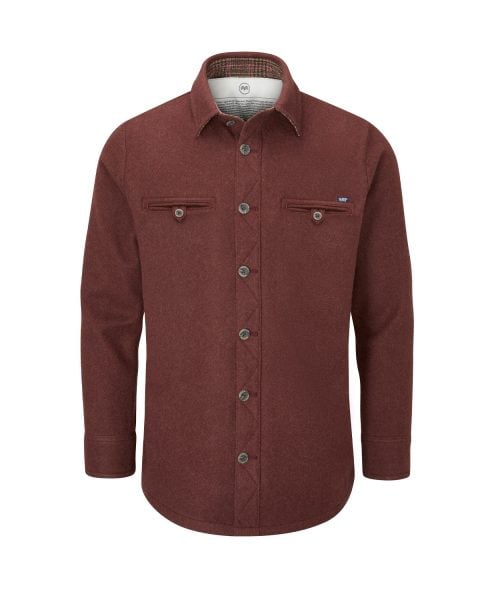 McNair men's merino Fell shirt in Rosewood