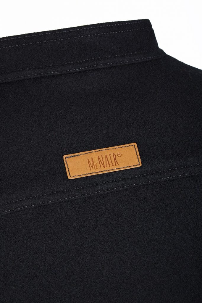 McNair heavyweight merino Valley Gilet - back label
