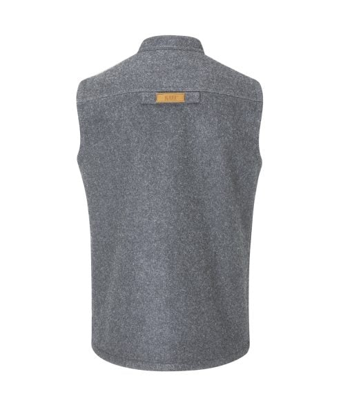 McNair men's merino Highland Gilet in Ash melange (Back)