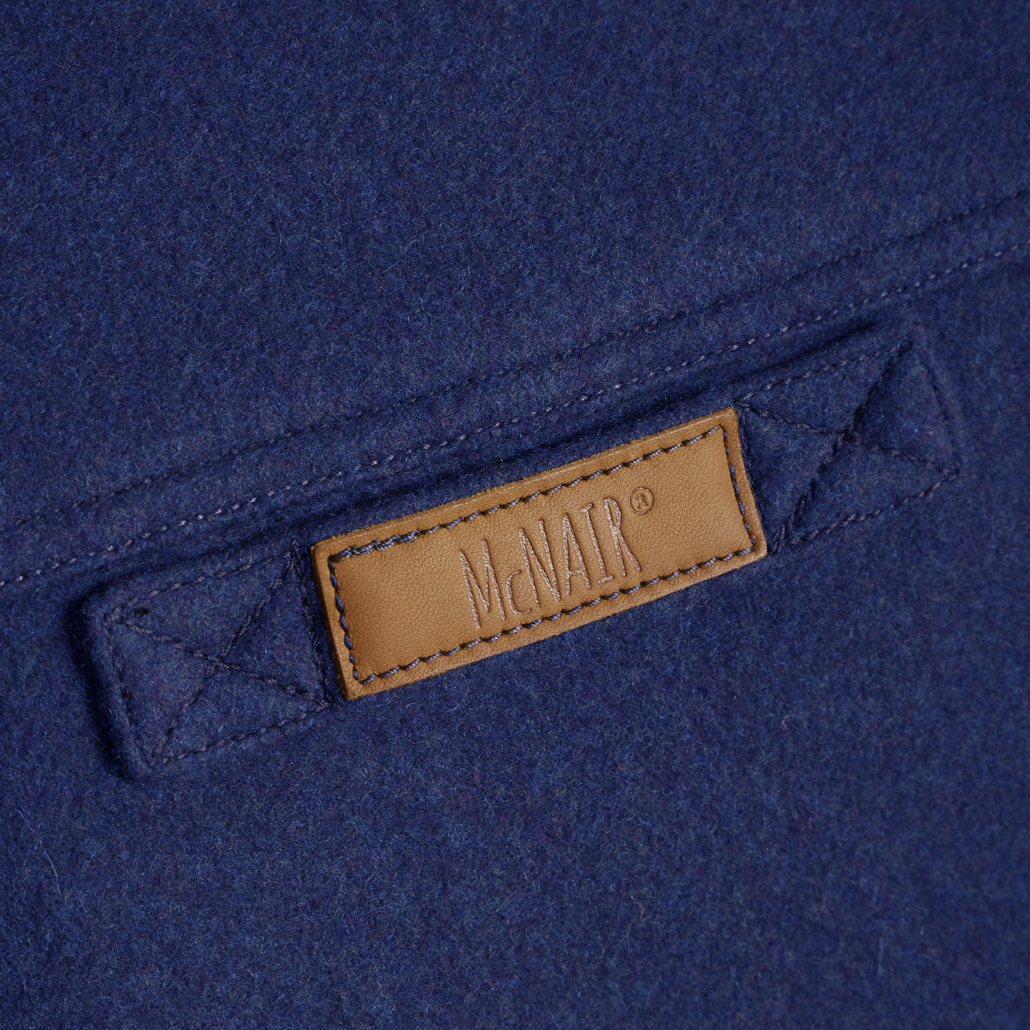 McNair Slawit Blue merino Gilet - back label