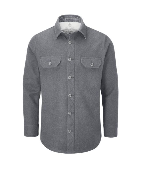 McNair Men's merino Ridge Shirt in Ash grey