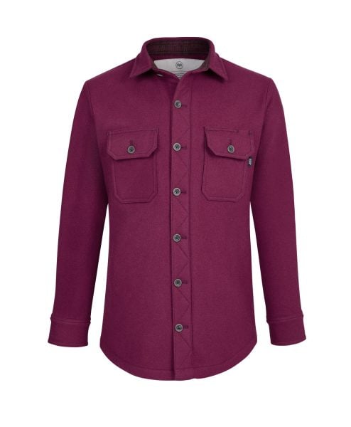 McNair Men's heavyweight merino Mountain Shirt in Plum