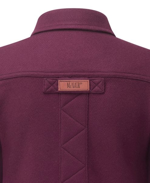 McNair merino shirt in Plum (back detail)