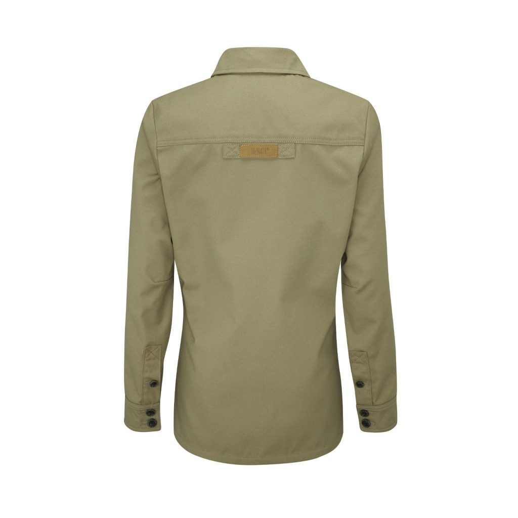 McNair women's Half Panama Jacket in Bay Leaf green (back)