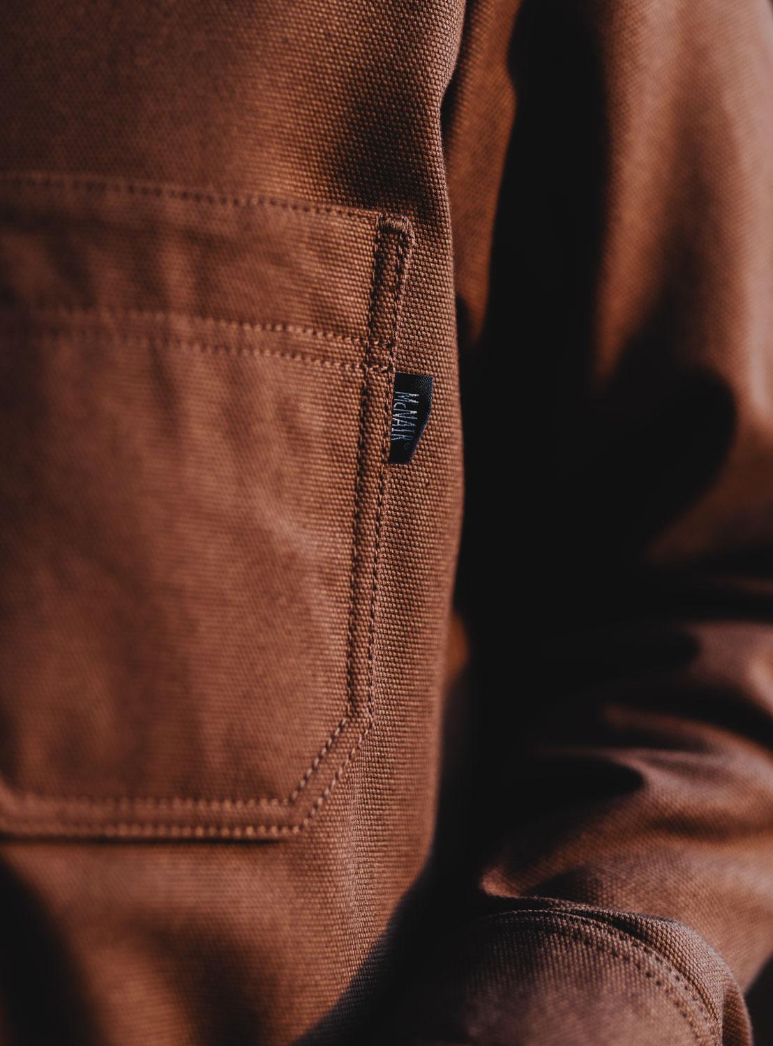 McNair men's cotton canvas Work Jacket (front detail)