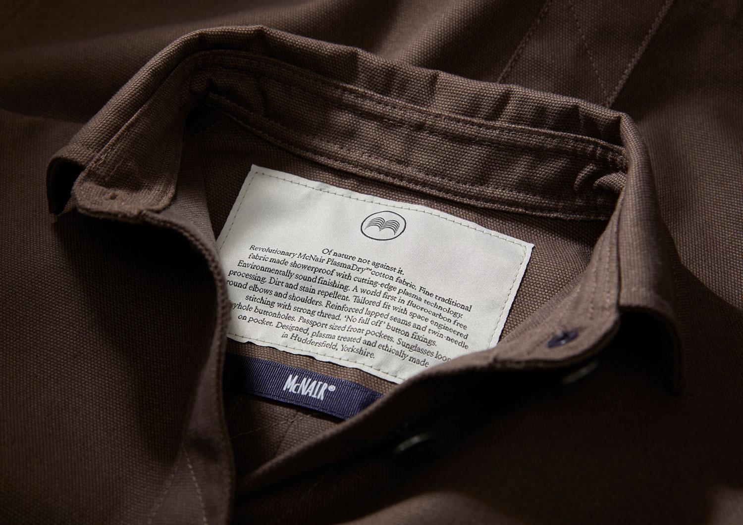 McNair men's PlasmaDry cotton canvas Work Jacket (collar detail)