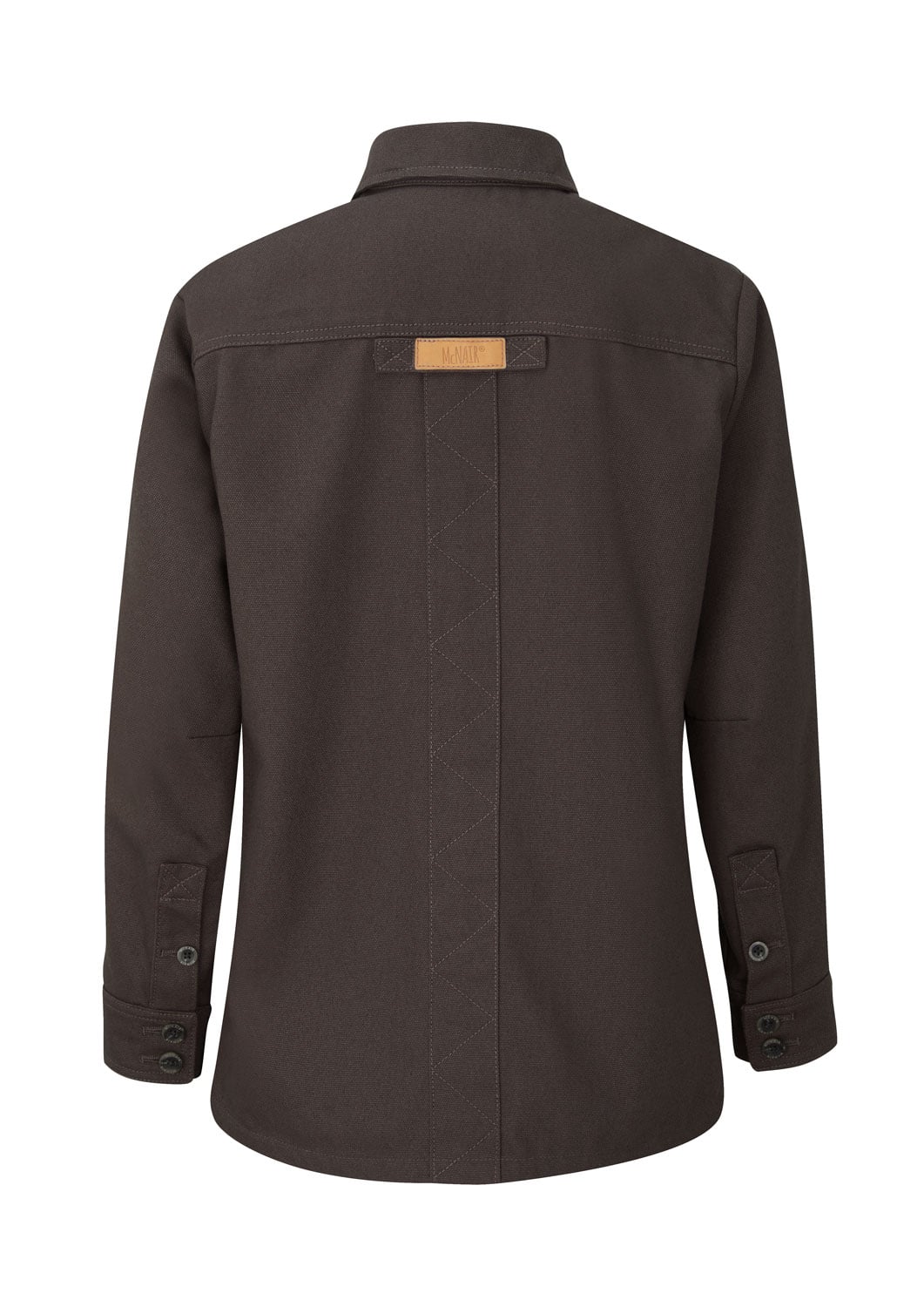 McNair women's PlasmaDry cotton canvas Work Jacket in Brown (back)