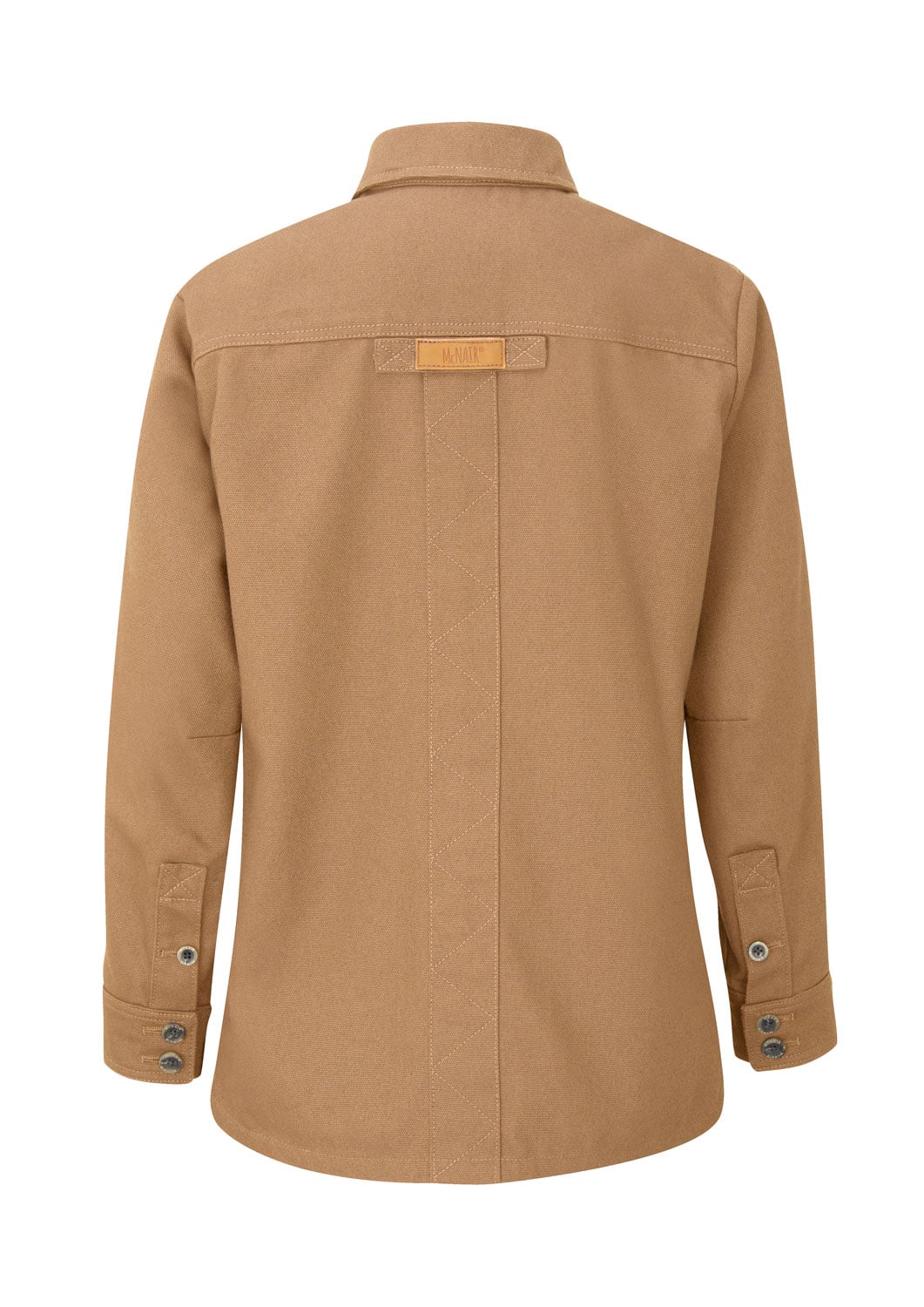 McNair women's PlasmaDry cotton canvas Work Jacket in Sand (back)